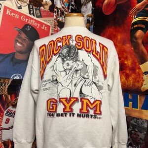 Vintage 90s Rock Solid Gym Jesus Living Epistles Crewneck Sweatshirt Sz Large
